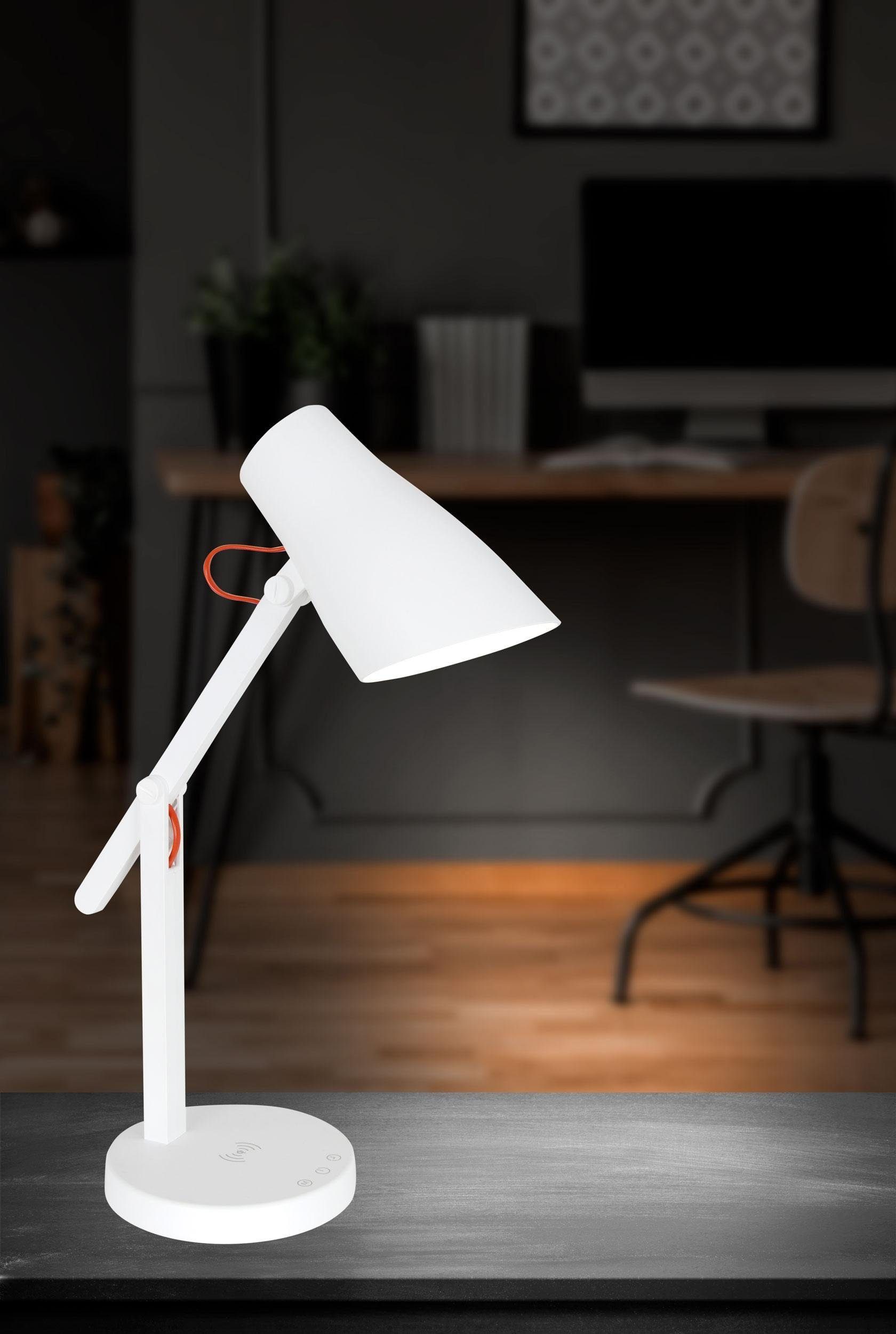 näve LED Tischleuchte Clever, Dimmfunktion, LED fest integriert, Kaltweiß, Neutralweiß, dimmbar, CCT, touch, Timer, Ladestation, App, WiFi, Sprachsteuerung