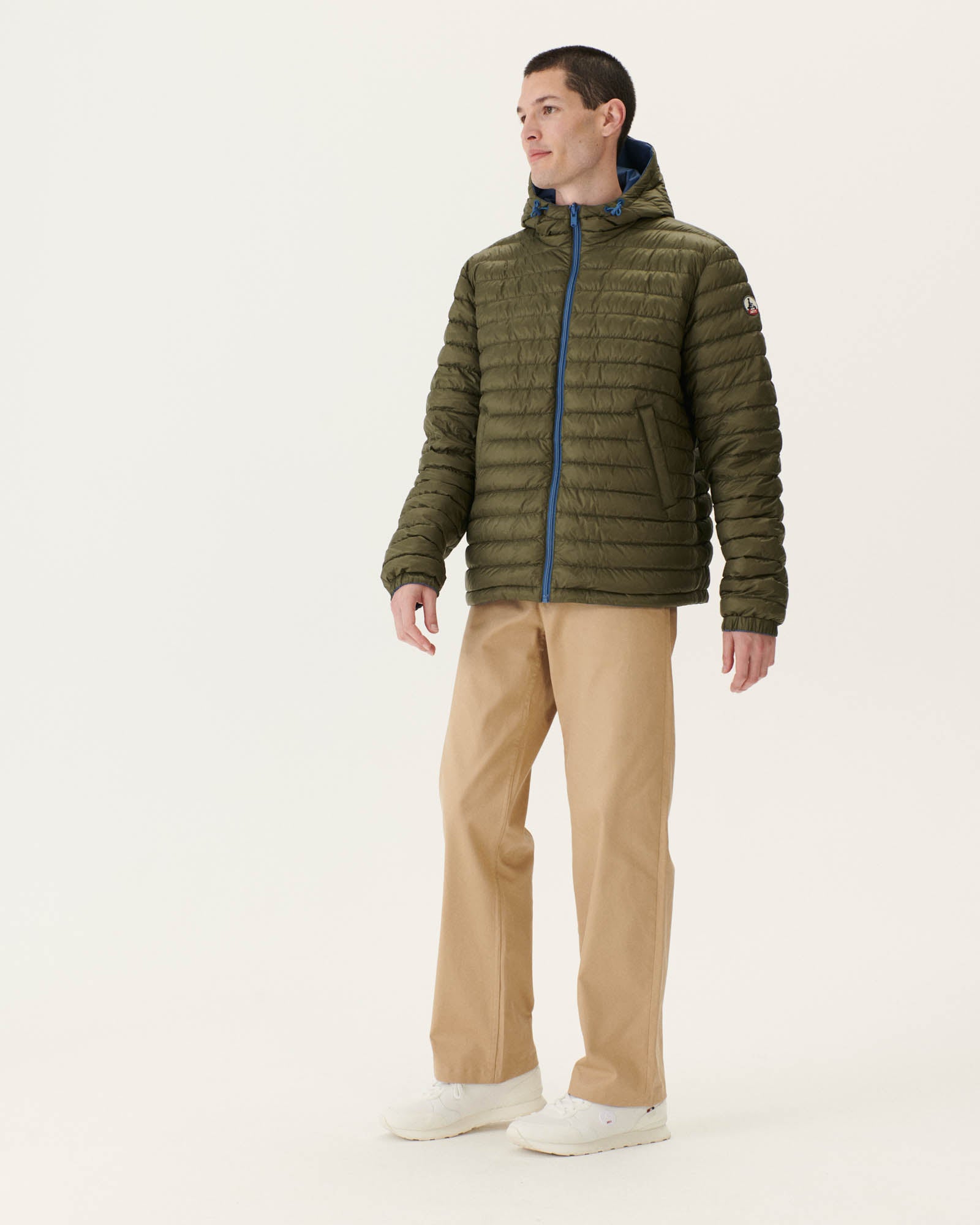 Doudoune réversible à capuche Bleu jeans/Army Bergen