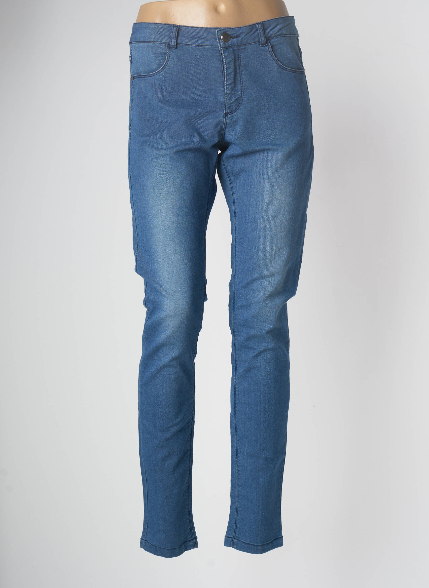 B Young Jeans Coupe Slim Femme couleur bleu