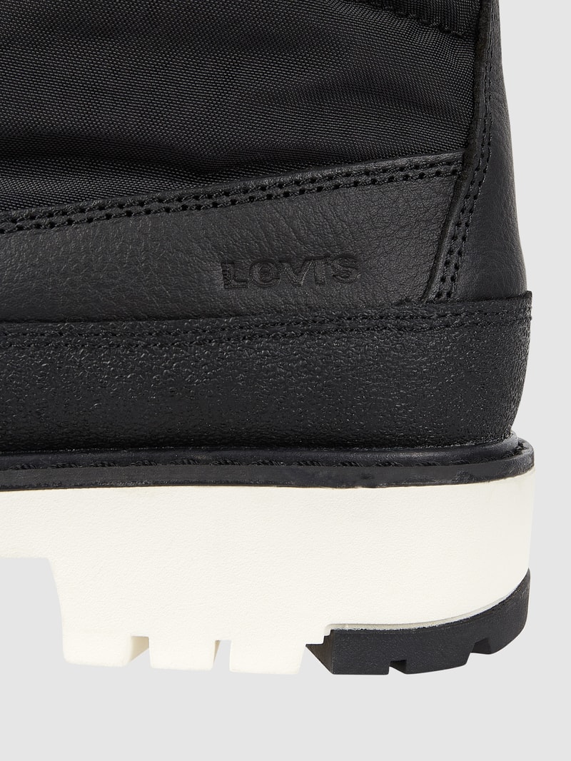 Lederboots mit Logo-Details in schwarz