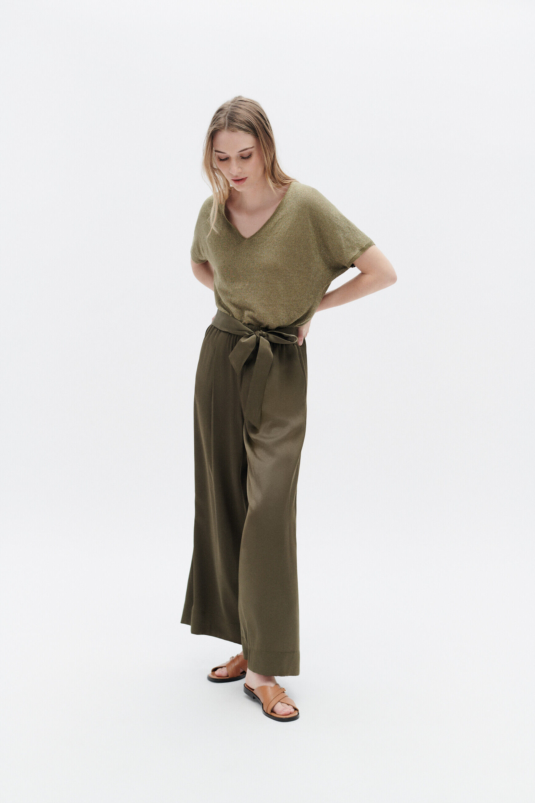Pantalon phenry vert olive femme