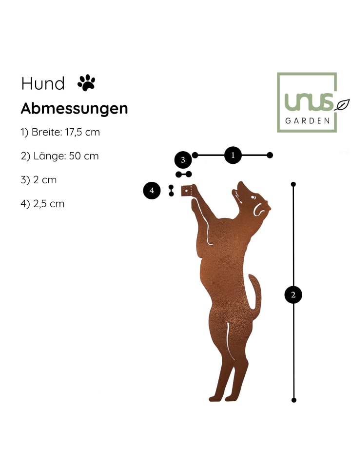 UNUS Baumstecker Rost Hund in Braun günstig kaufen onesize