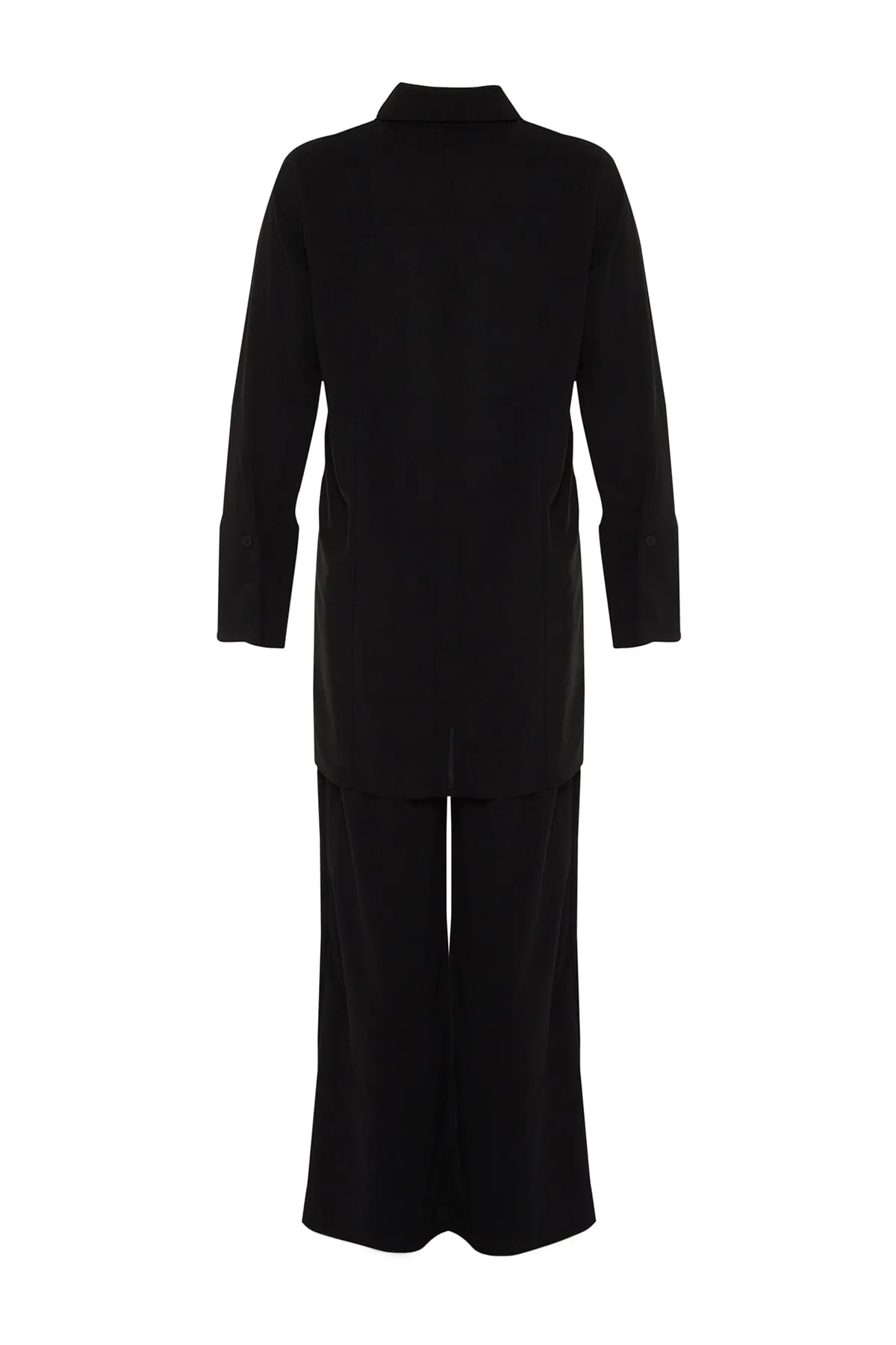 Trendyol Modest  Schwarzes Hemd-Hosen-Set aus gewebtem Krepp TCTSS23US00060
