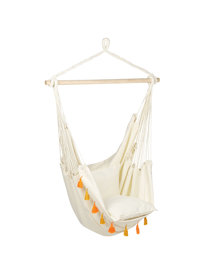 Beliani Hängesessel VARENA in Beige/Orange - (W) 96 x (H) 125 x (L) 55 cm günstig kaufen onesize