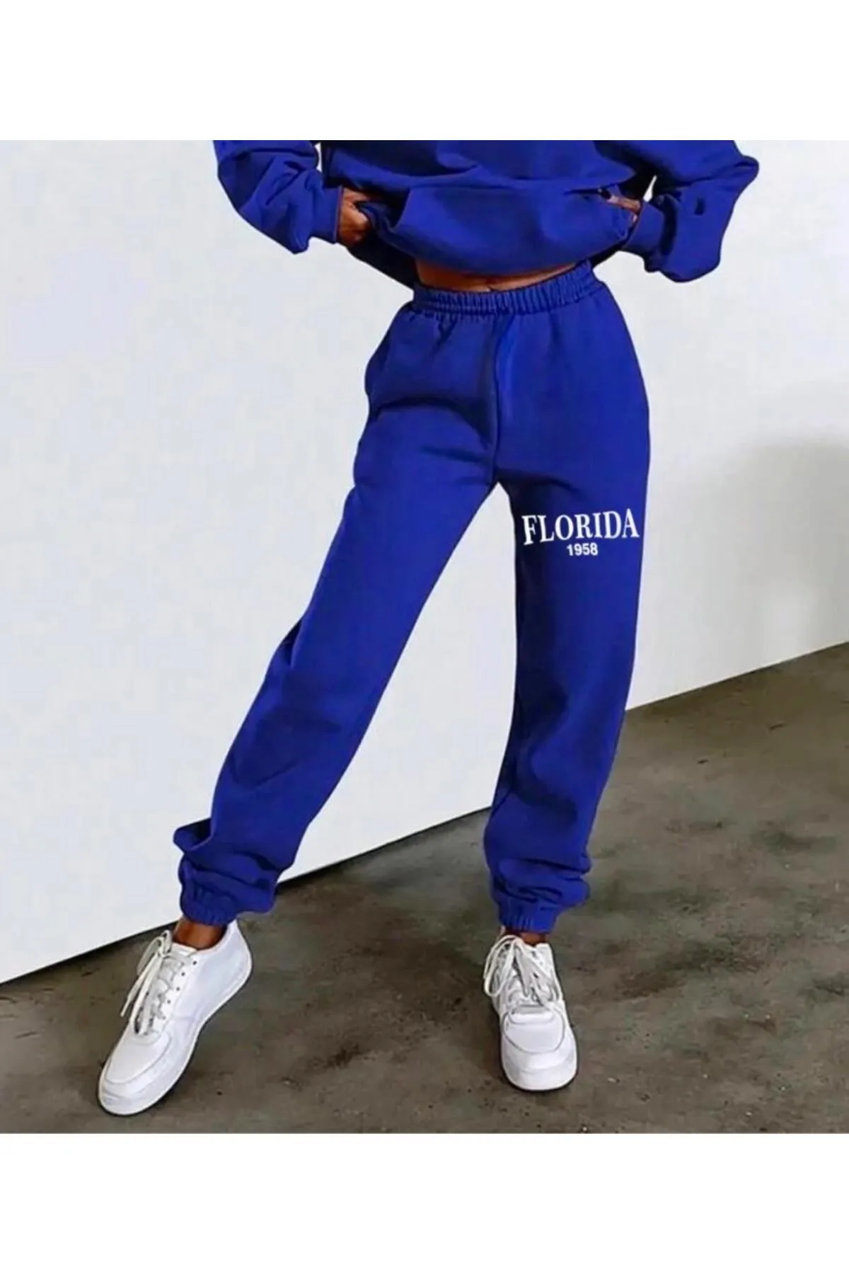 My Blog  Saks Blue Florida bedruckte Jogginghose für Damen mit elastischem Bund und Beinen