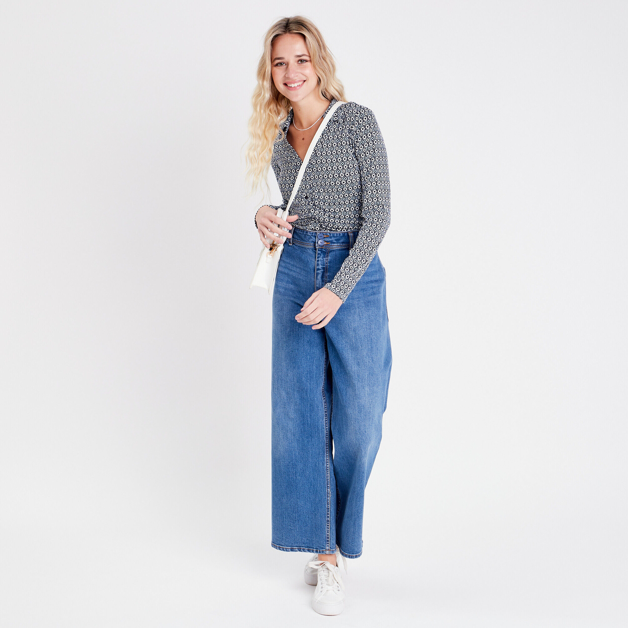 Chemise à manches longues bleu clair femme | Cache Cache