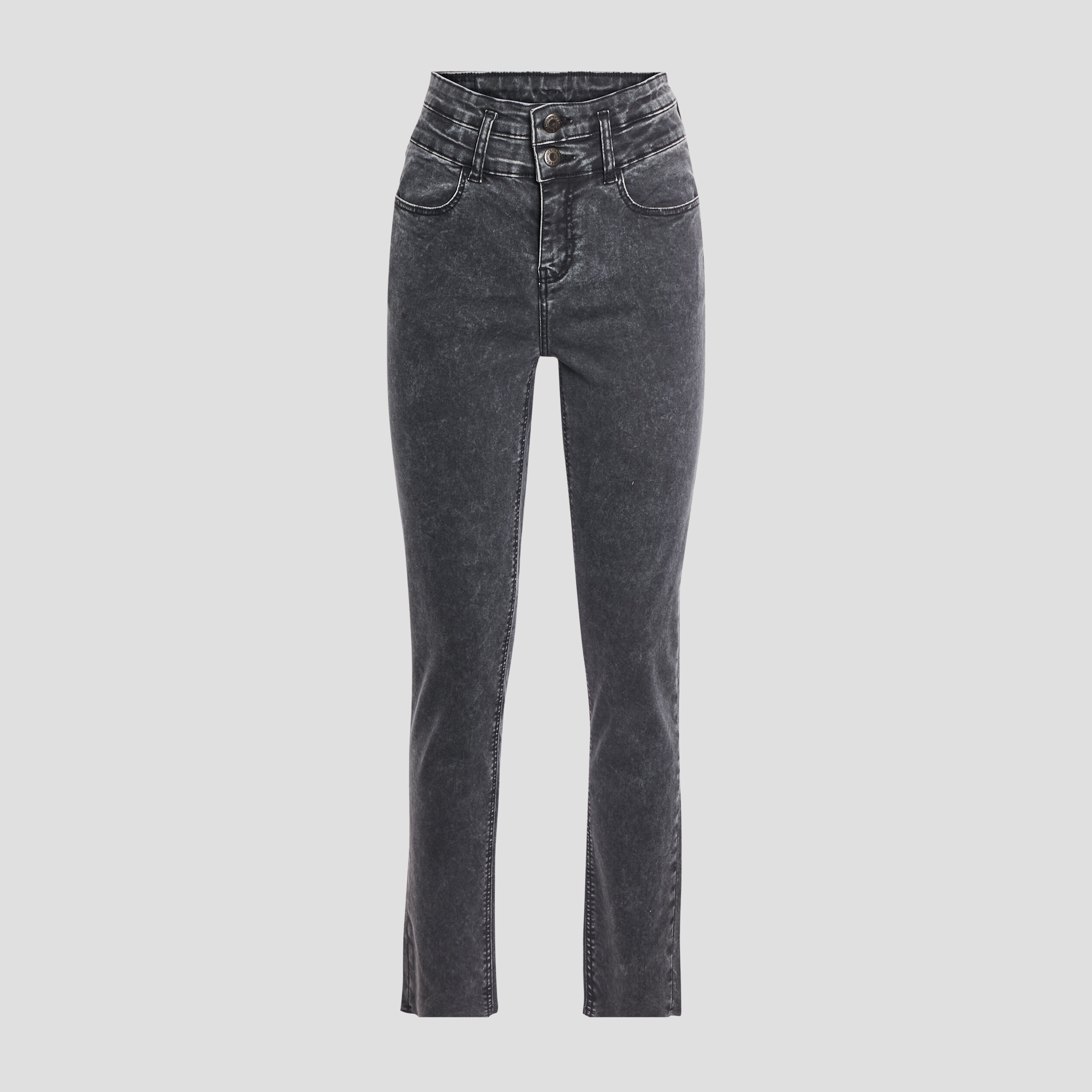 Jegging slim taille haute denim gris femme | La Halle