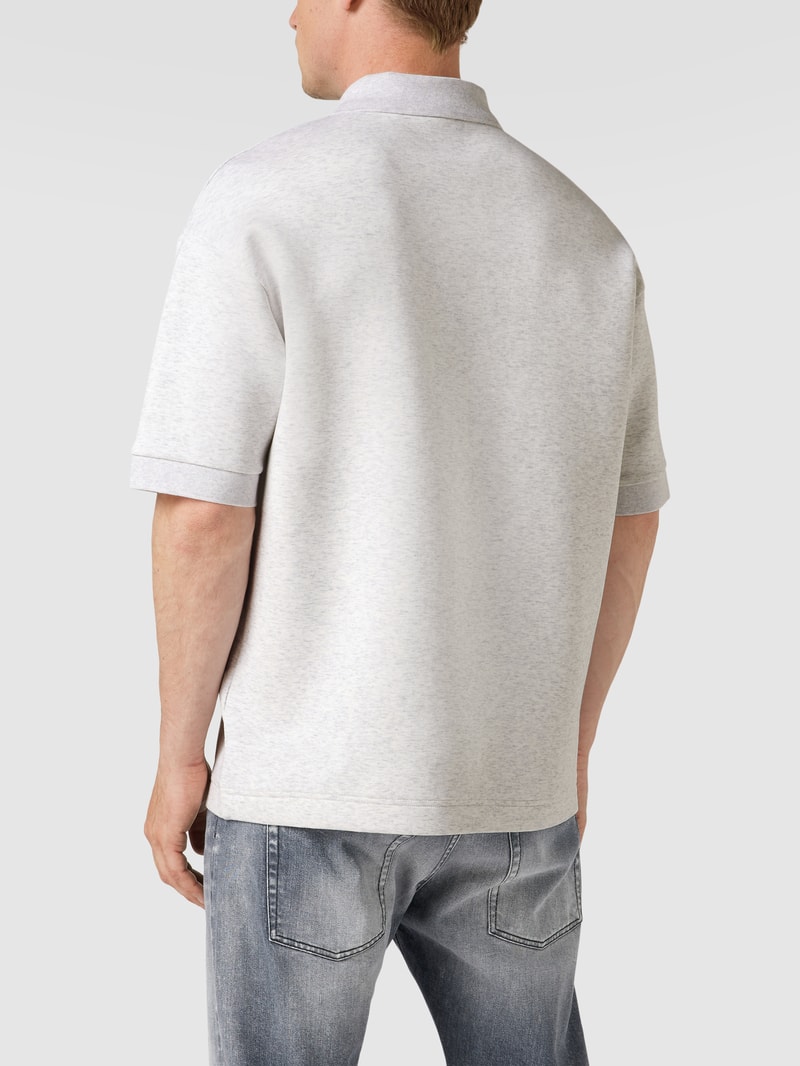 Relaxed Fit Poloshirt mit Marken-Detail Modell 'Pirax' in mittelgrau