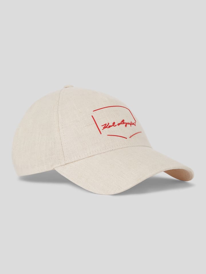 Karl Lagerfeld Leinen-Cap in Creme günstig kaufen onesize