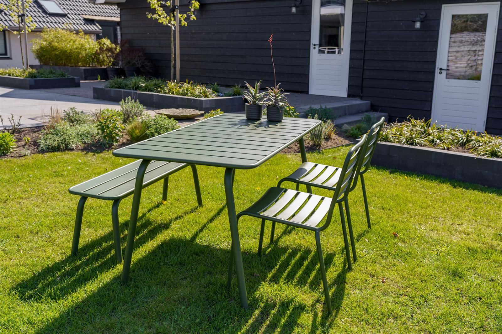 MaximaVida 3-teiliges 150 cm Metall-Picknick-Set