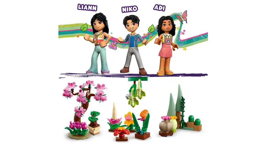 LEGO Friends 41757 Botanischer Garten Modell-Bausatz mit Blumen