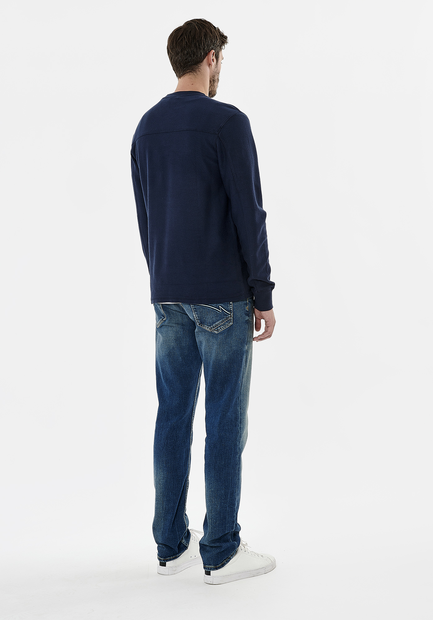 TAPOK  T-shirt bleu marine homme 100% coton