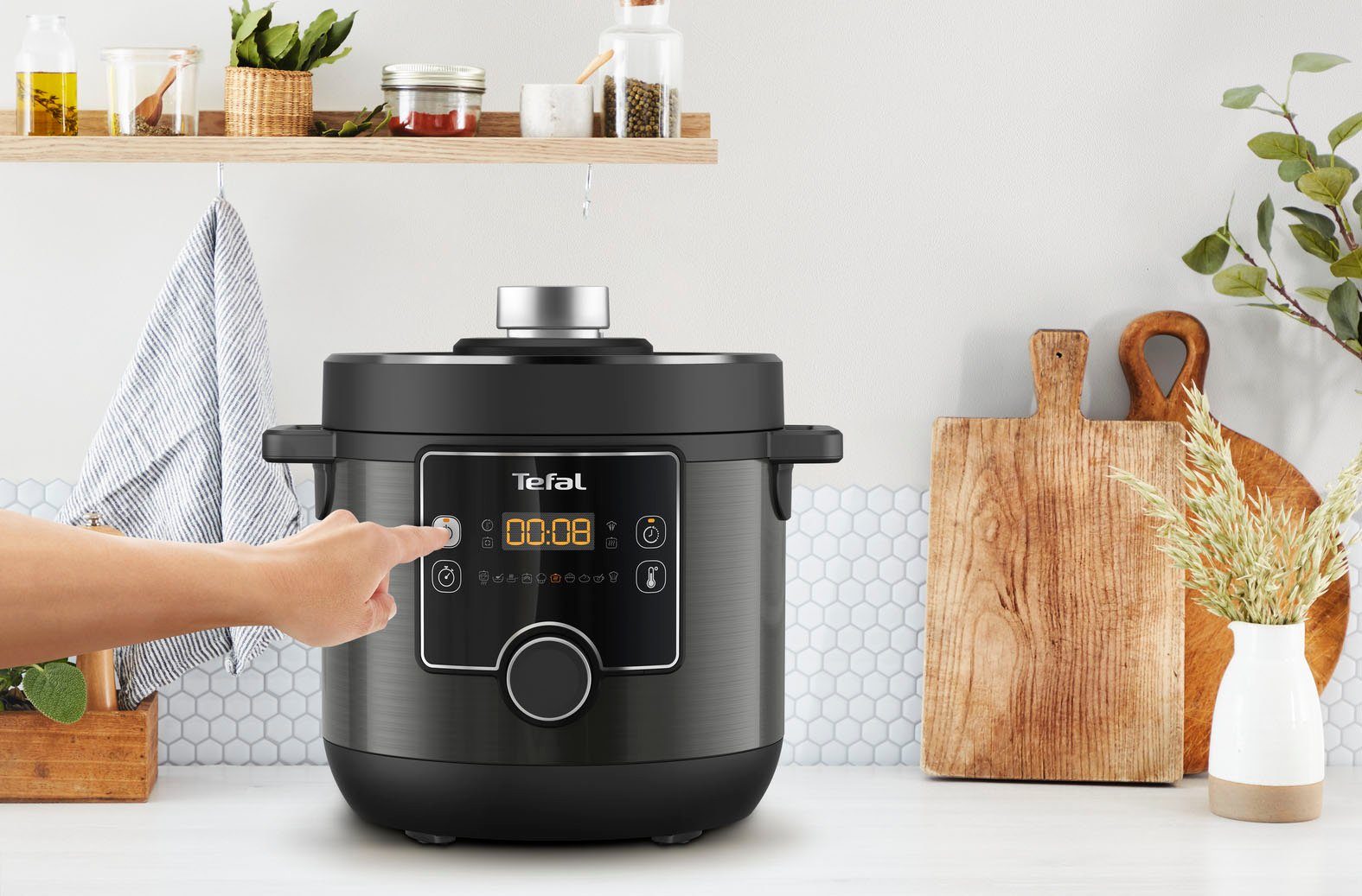 Tefal Multikocher CY7788 Turbo Cuisine & Fry, 1090 W, 7,6 l Schüssel, Schnellkochfunktion, 10 aut. Kochprogramme, 4 Extra Crisp Programme