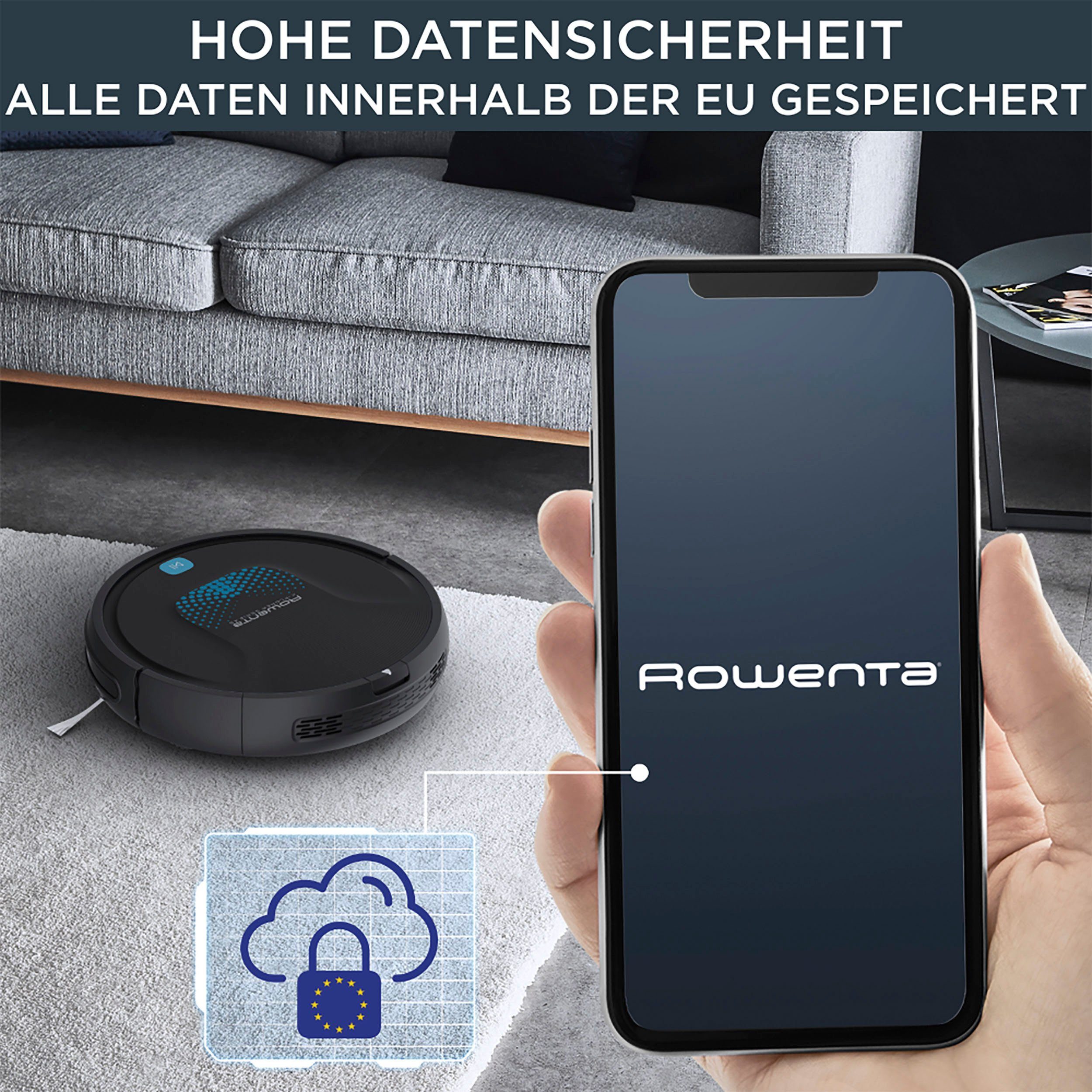 Rowenta Saugroboter RR8275 X-Plorer Serie 45 Aqua, zentrale Bürste, Saugen & Wischen, 150 Min. Laufzeit, 90m²