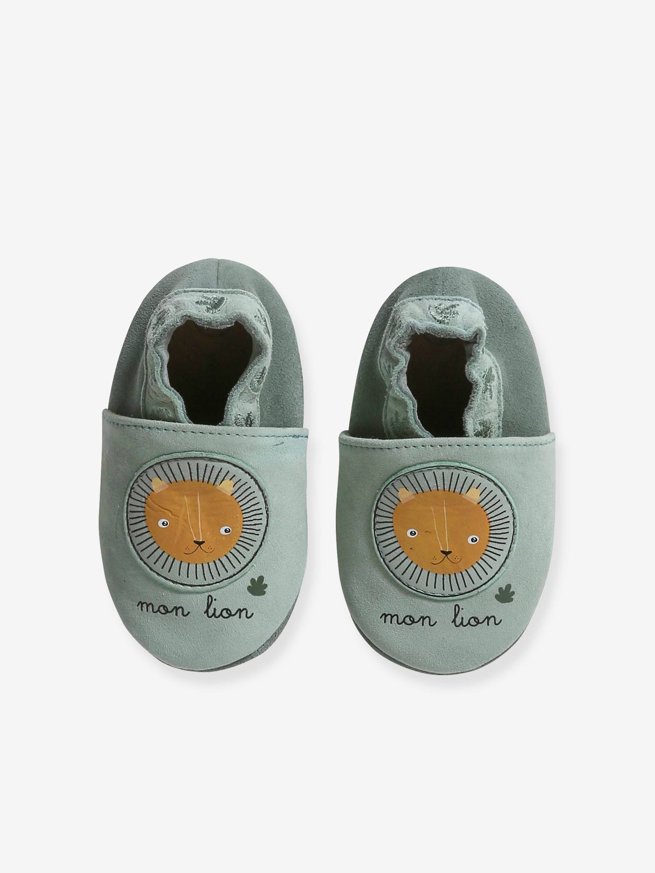 Vertbaudet Baby Krabbelschuhe mit Gummizug - salbeigrün