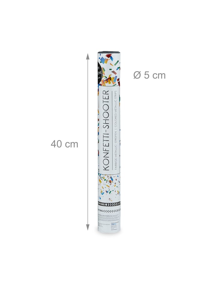 relaxdays Party Popper Streifen in Bunt - 40 cm günstig kaufen onesize