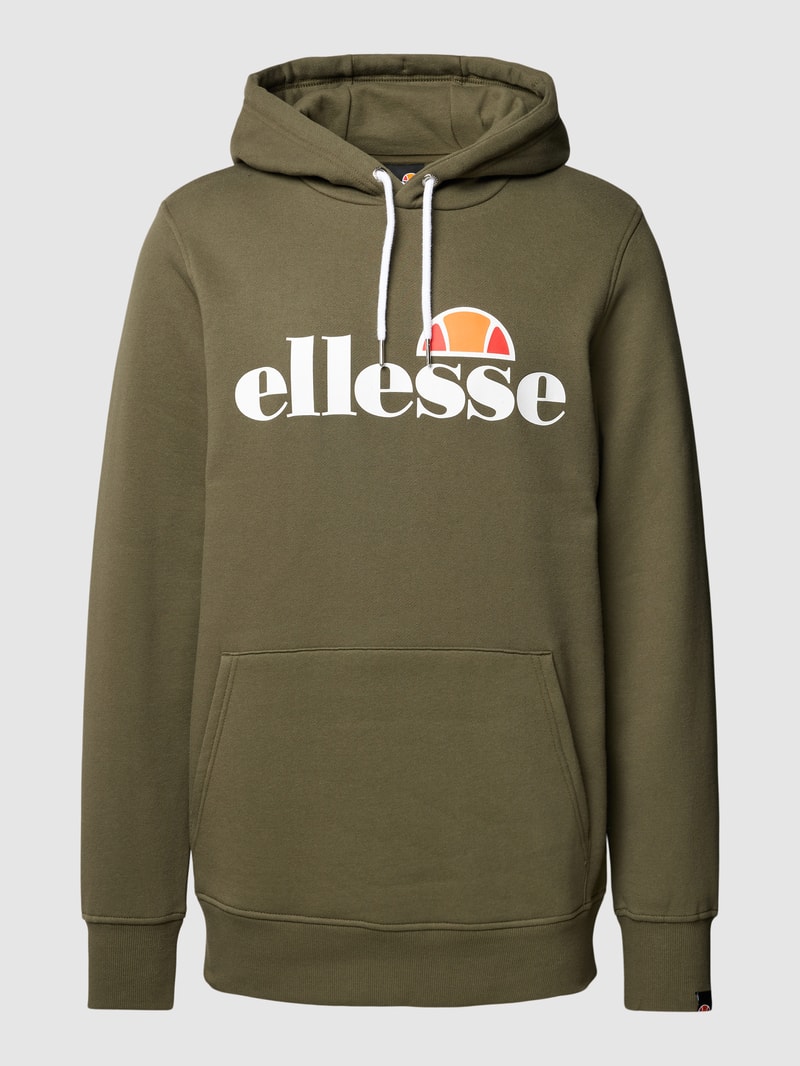 Hoodie mit Label-Print Modell 'GOTTERO' in khaki
