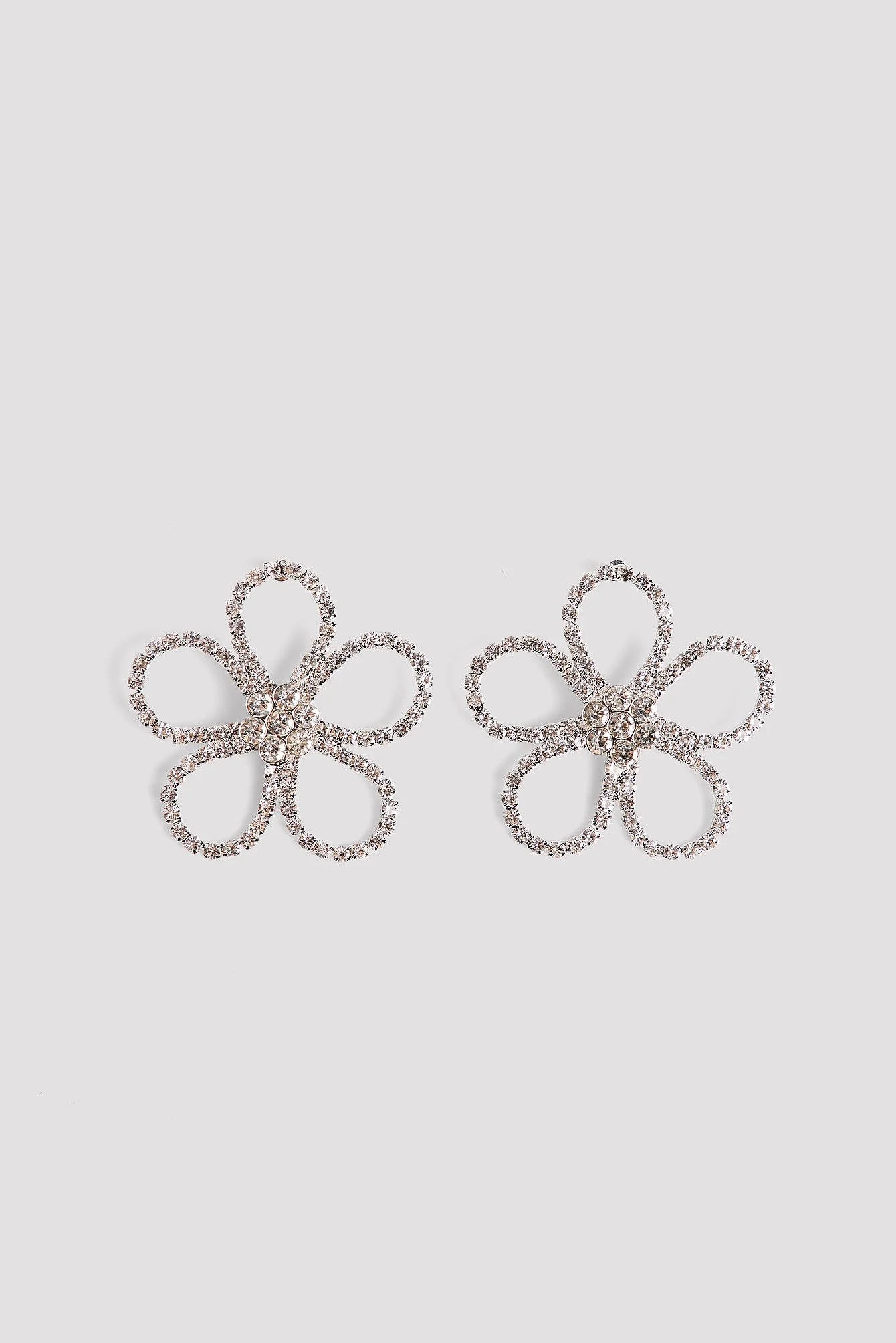 Blumenförmige Ohrringe mit Strass