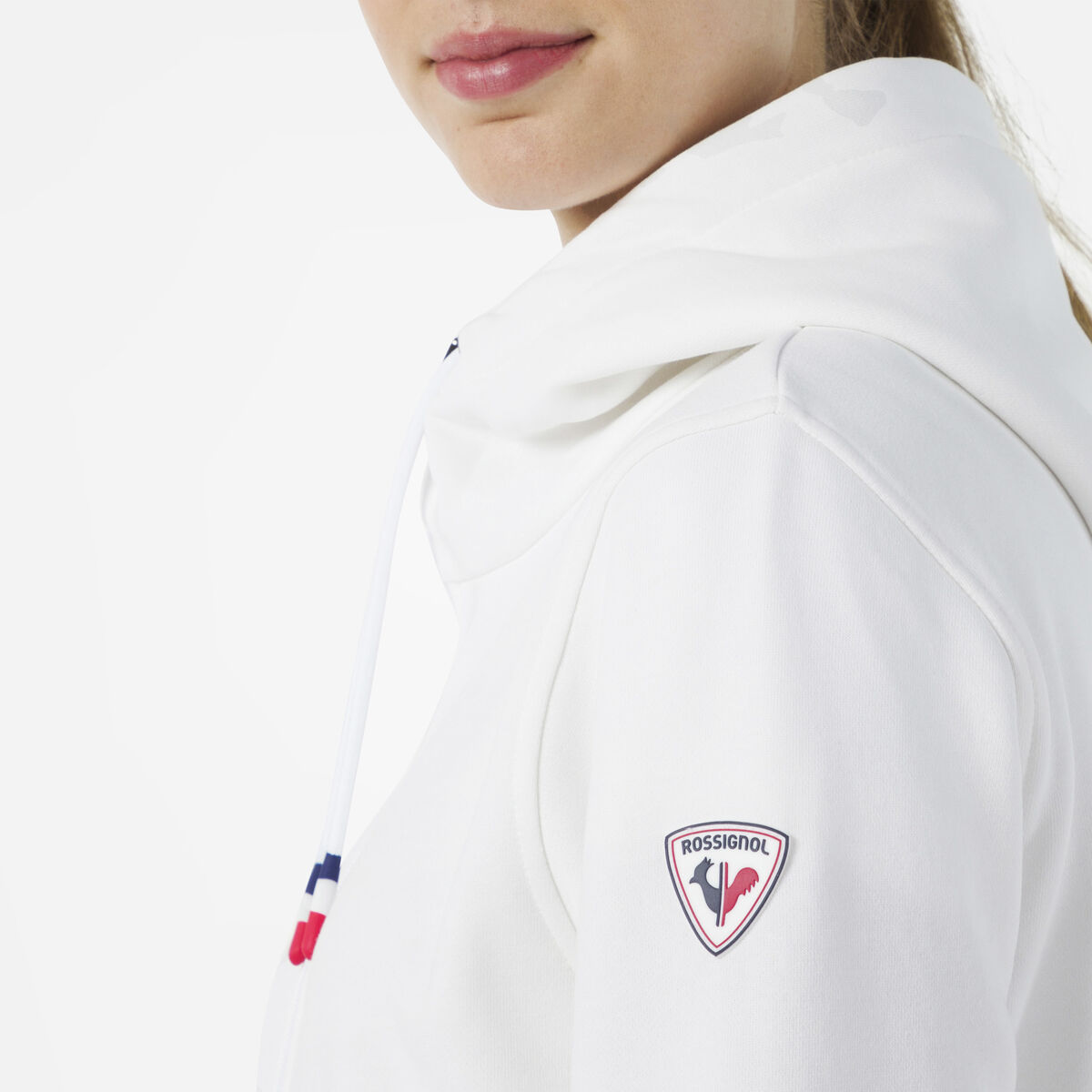 Logo Damensweatshirt mit Kapuze und durchgehendem Reißverschluss