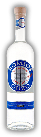 Ouzo Romios Ouzo Romios Charakteristischer Geschmack durch 2-fache Destillation. 0,7	 Liter - Vol 38%