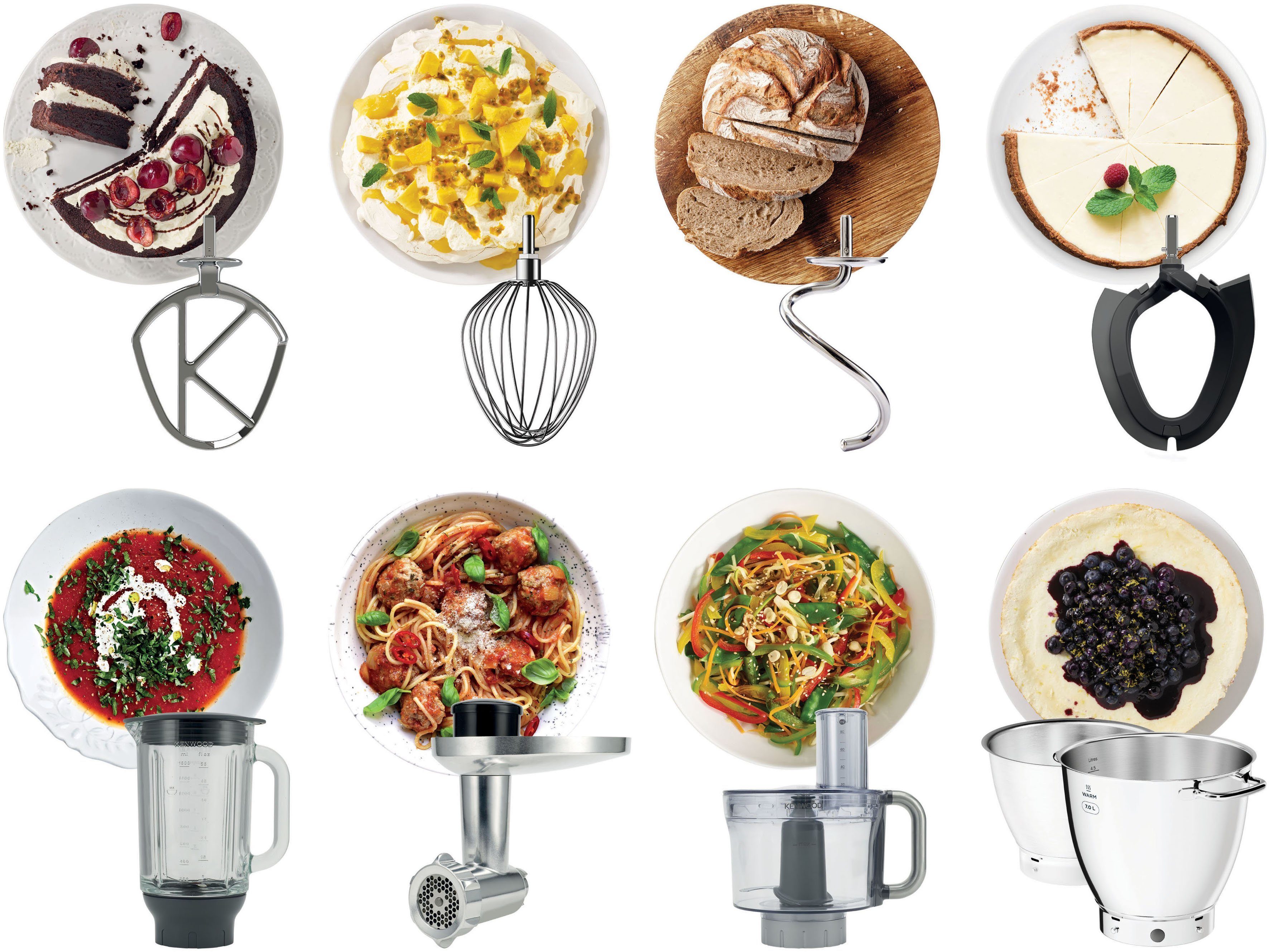 KENWOOD Küchenmaschine Titanium Chef Patissier XL KWL90.594SI, 1400 W, 7 l Schüssel, Wärmefunktion, zusätzliche 5 l Schüssel, inkl. umfangreiches Zubehör