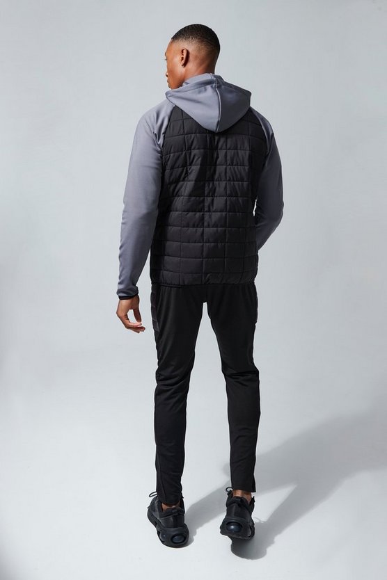 Gesteppter Man Active Hybrid Hoodie