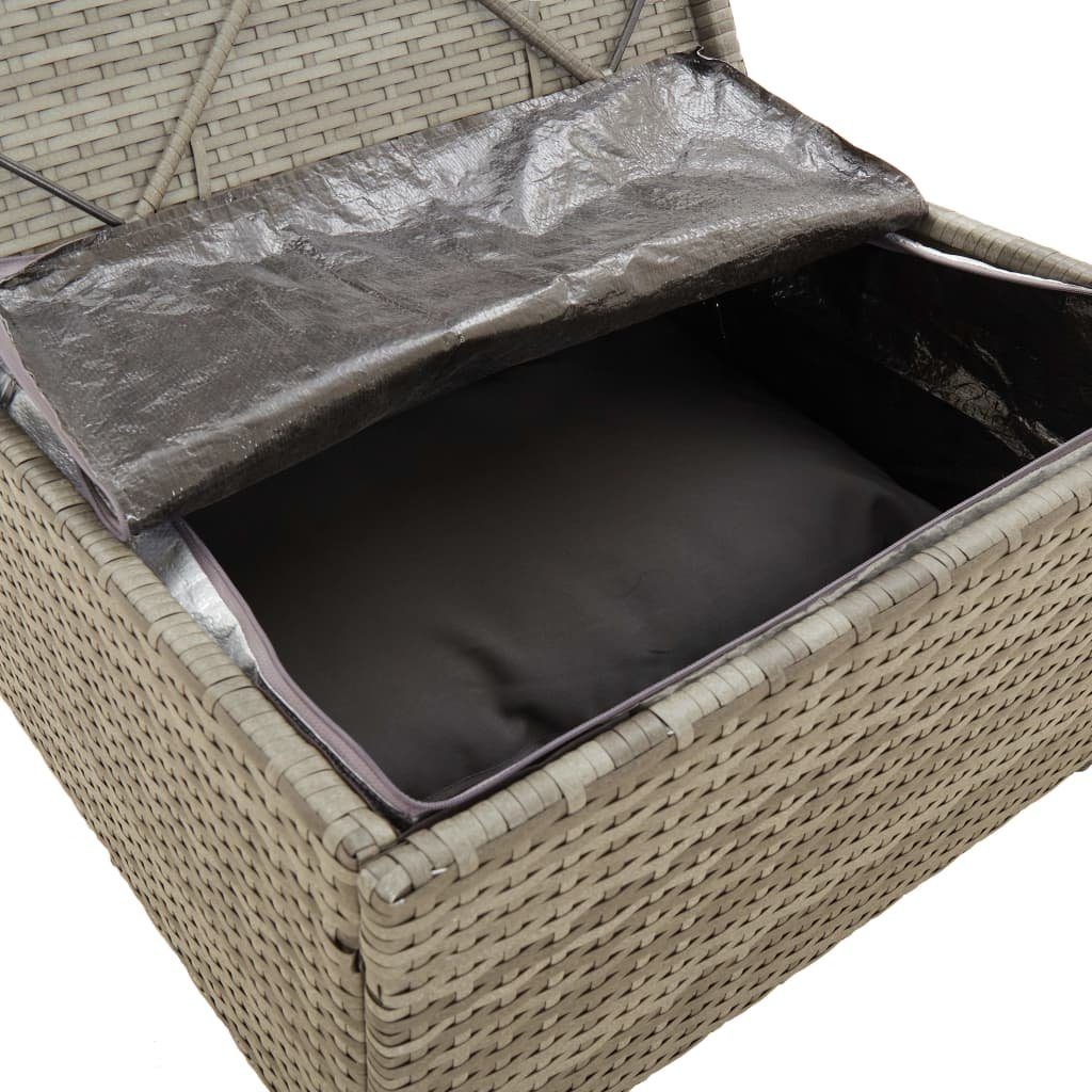 vidaXL Loungesofa 3-tlg. Garten-Lounge-Set mit Kissen Grau Poly Rattan, 1 Teile