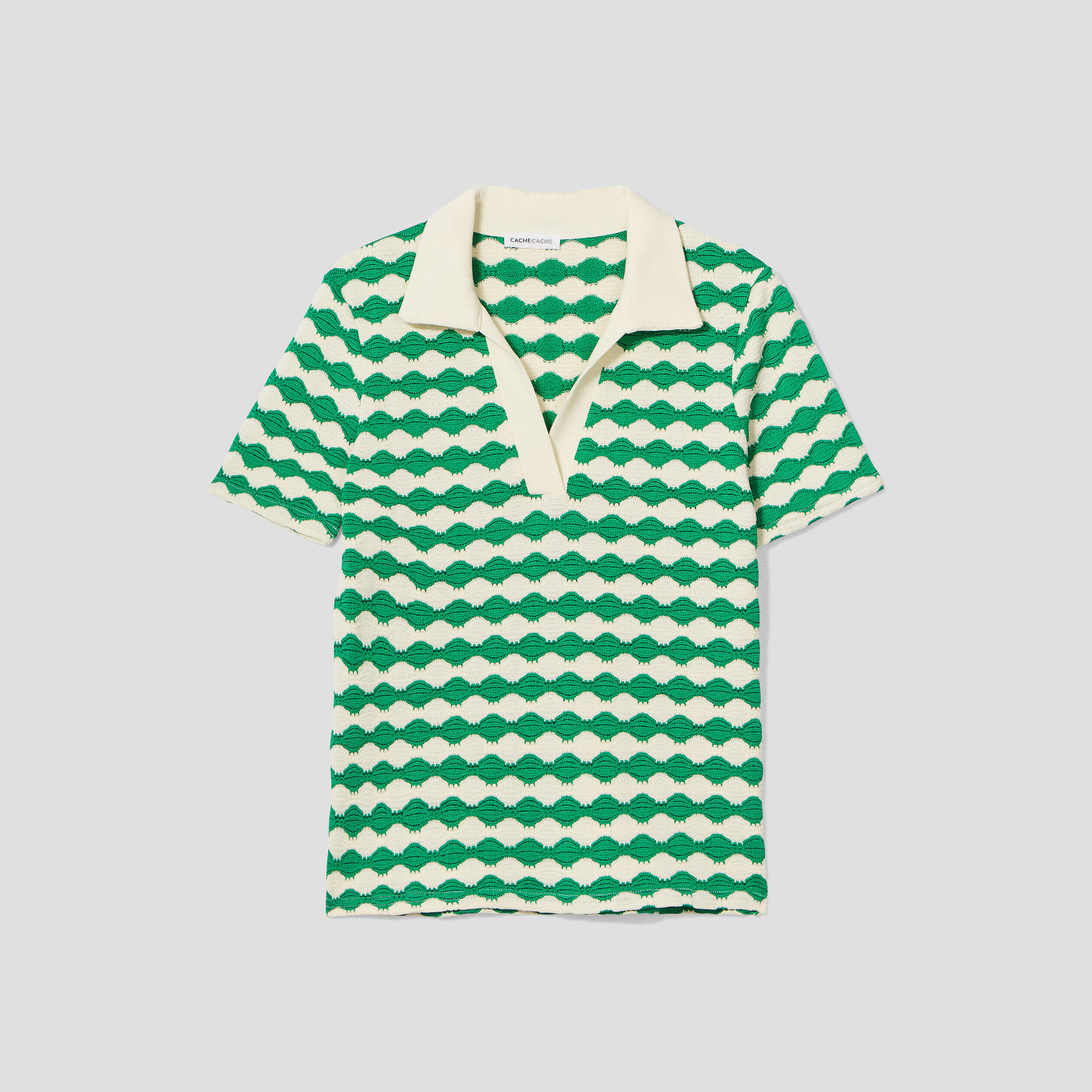Polo manches courtes vert femme | Cache Cache