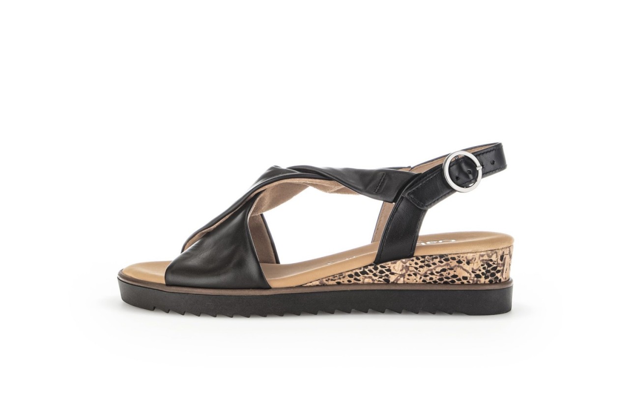 GABOR Komfort Sandalen schwarz Gabor Comfort Keilsandalette 42.751.27sc