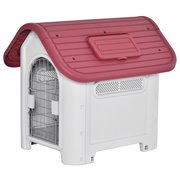 PawHut Hundehütte Outdoor Hundehaus mit Dachluke für kleine Hunde Metall PP