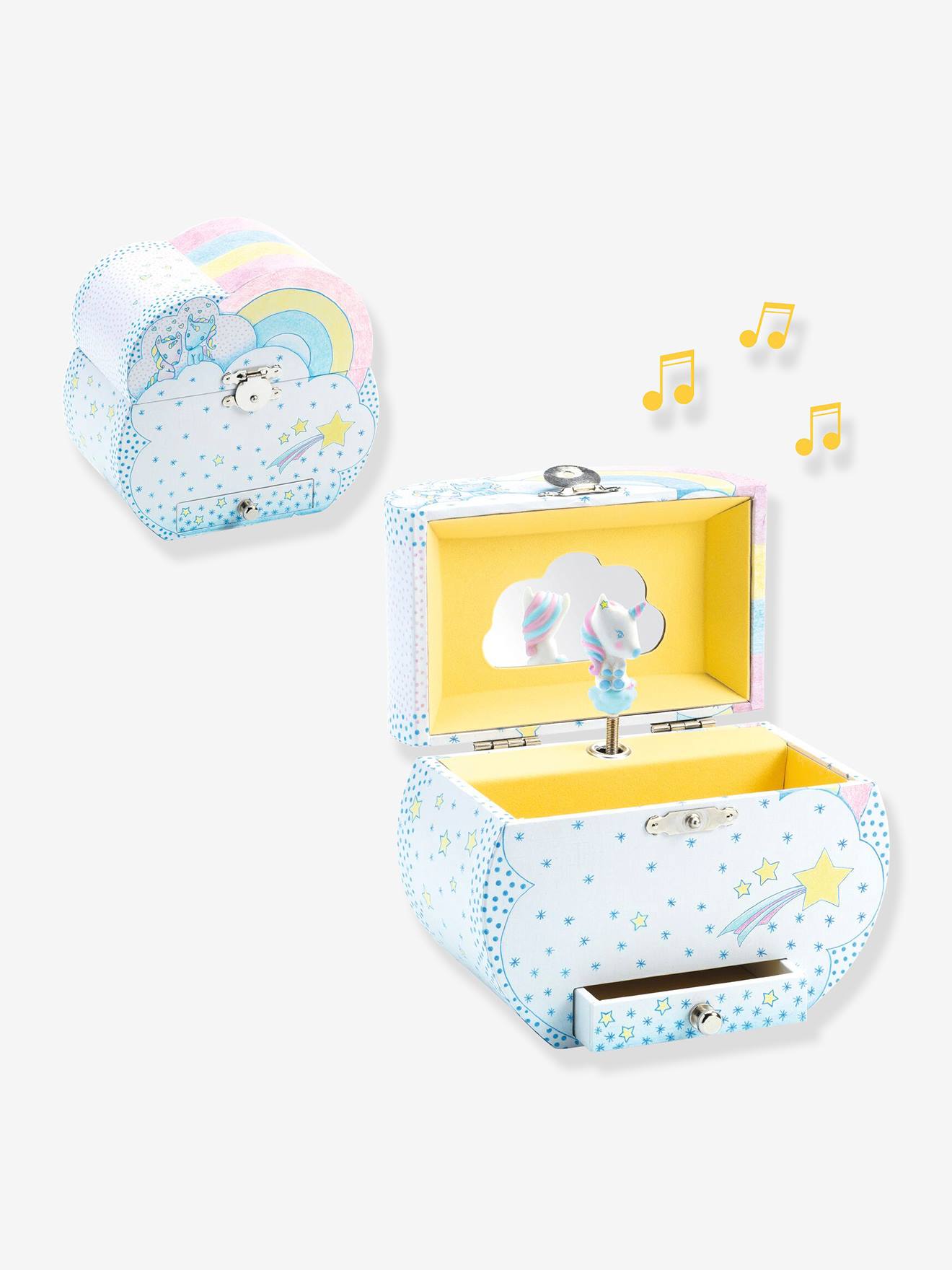 Djeco Kinder Schmuckkästchen mit Spieluhr Einhorn DJECO - blau bedruckt