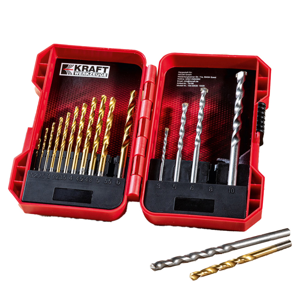 Kraft Werkzeuge HSS Kombibohrer-Set 17tlg.