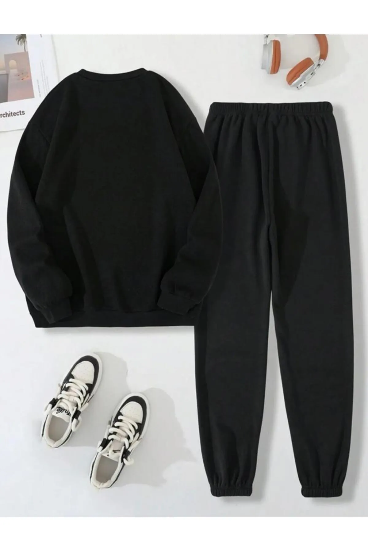 My Blog  Schwarzes bedrucktes Los Angeles 91-Trainingsanzugset für Damen