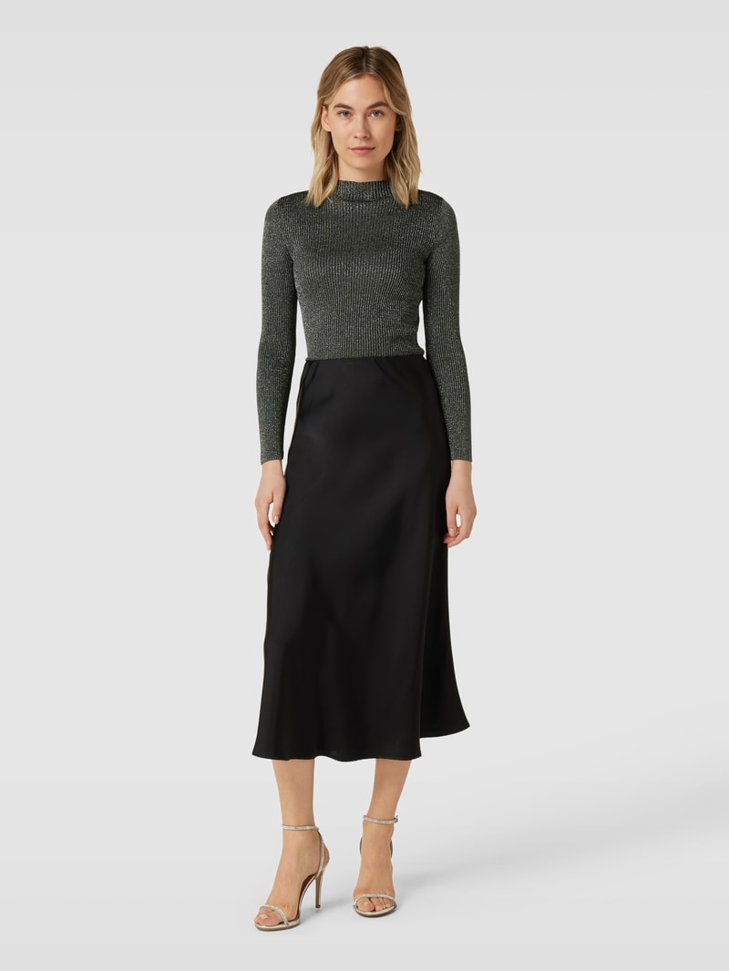 Strickpullover mit U-Boot-Ausschnitt Modell 'METALIK' in black