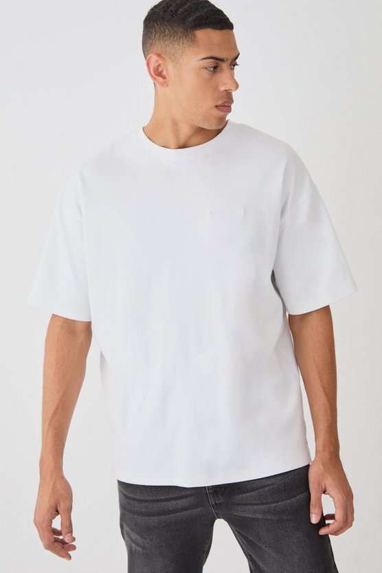 Oversize T-Shirt mit Homme-Stickerei