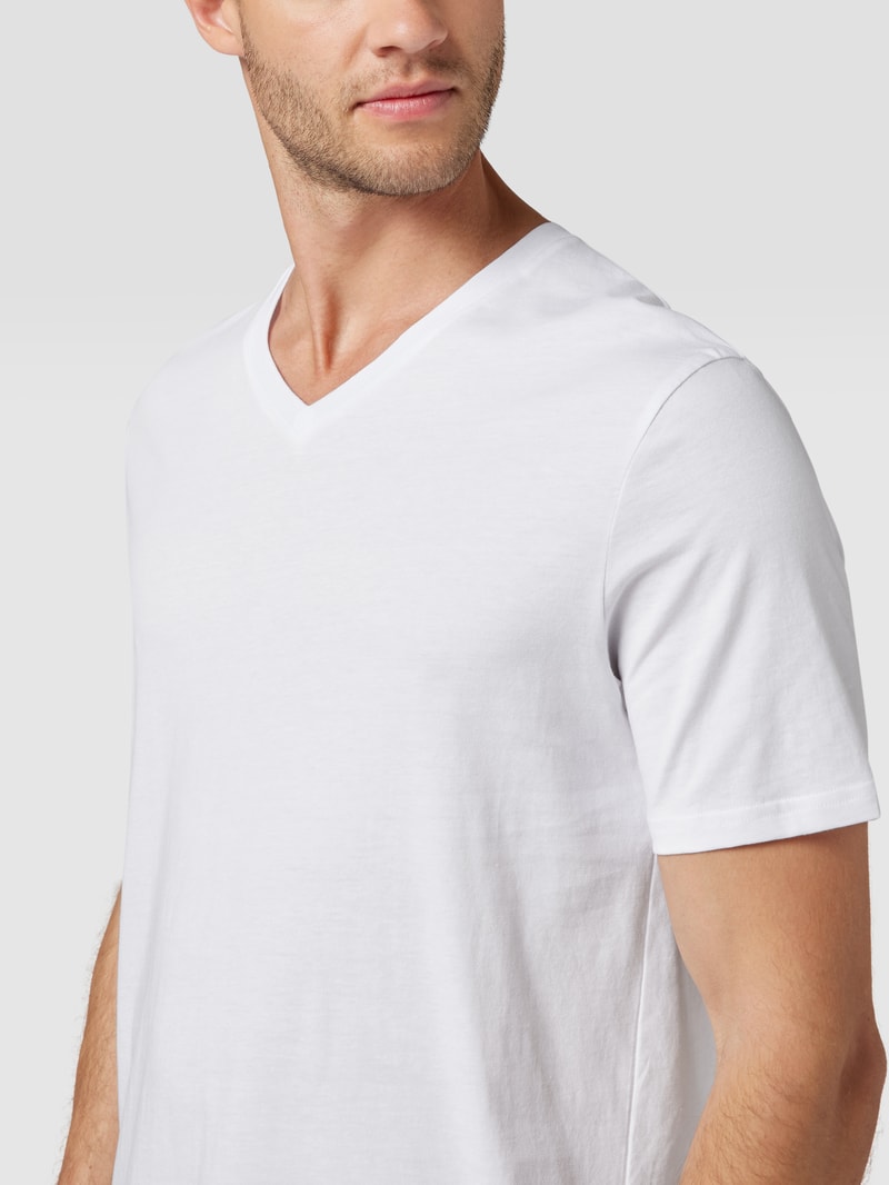 T-Shirt mit Label-Print im 3er-Pack in weiß