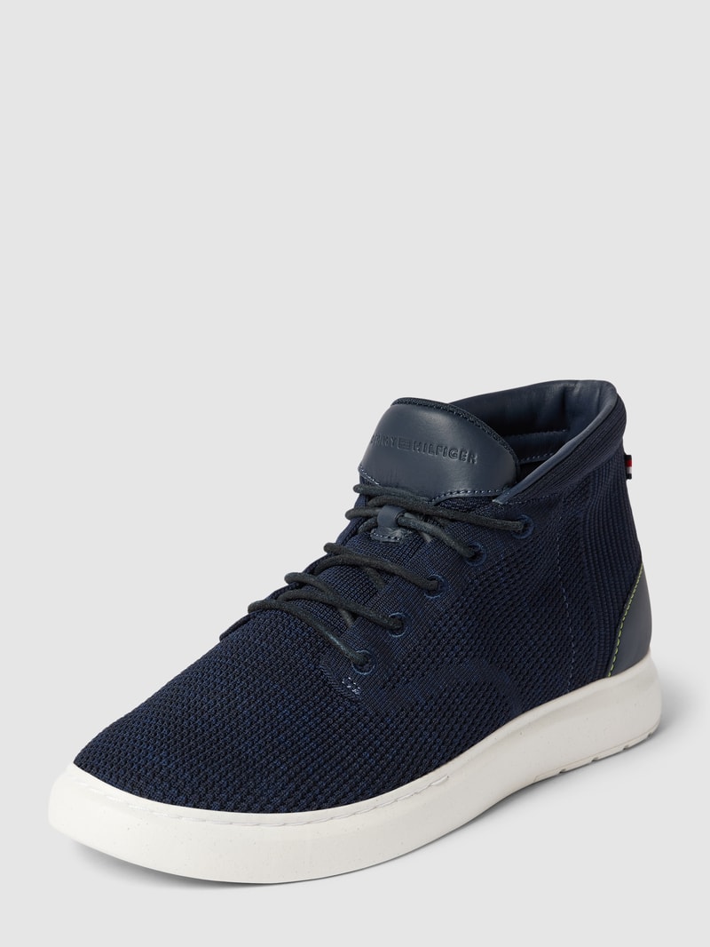 High Top Sneaker mit Strukturmuster Modell 'KNIT HYBRID BOOT' in marineblau