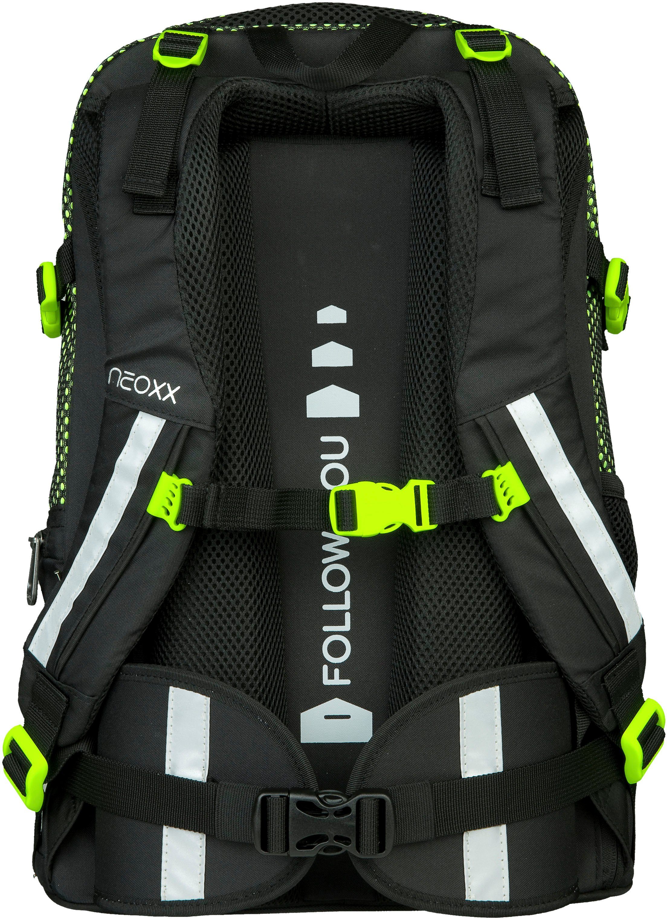 neoxx Schulrucksack Active, All about Neon, aus recycelten PET-Flaschen
