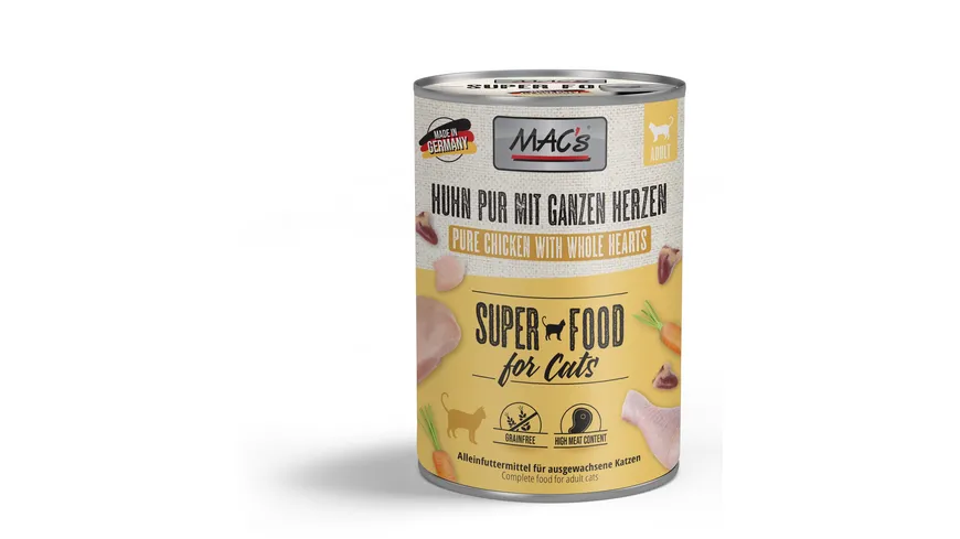 MAC's CAT Katzennassfutter Huhn PUR mit ganzen Herzen 400 g