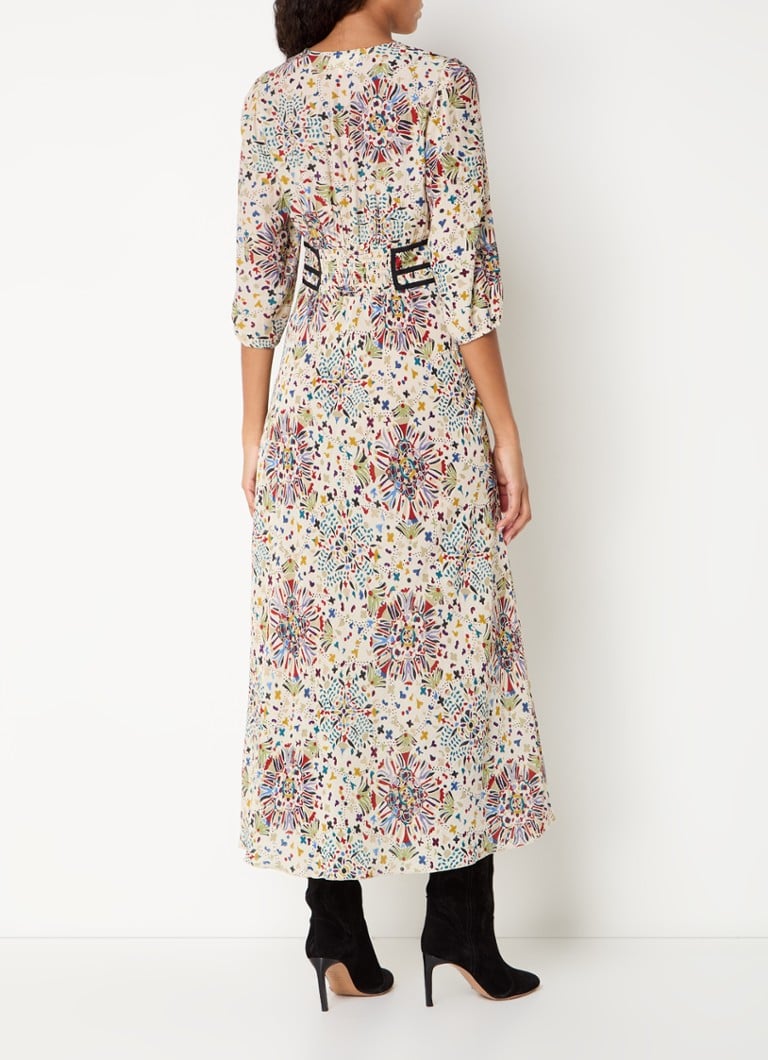 Vestido túnica midi Fazia de ba&sh, estampado y con escote en V.