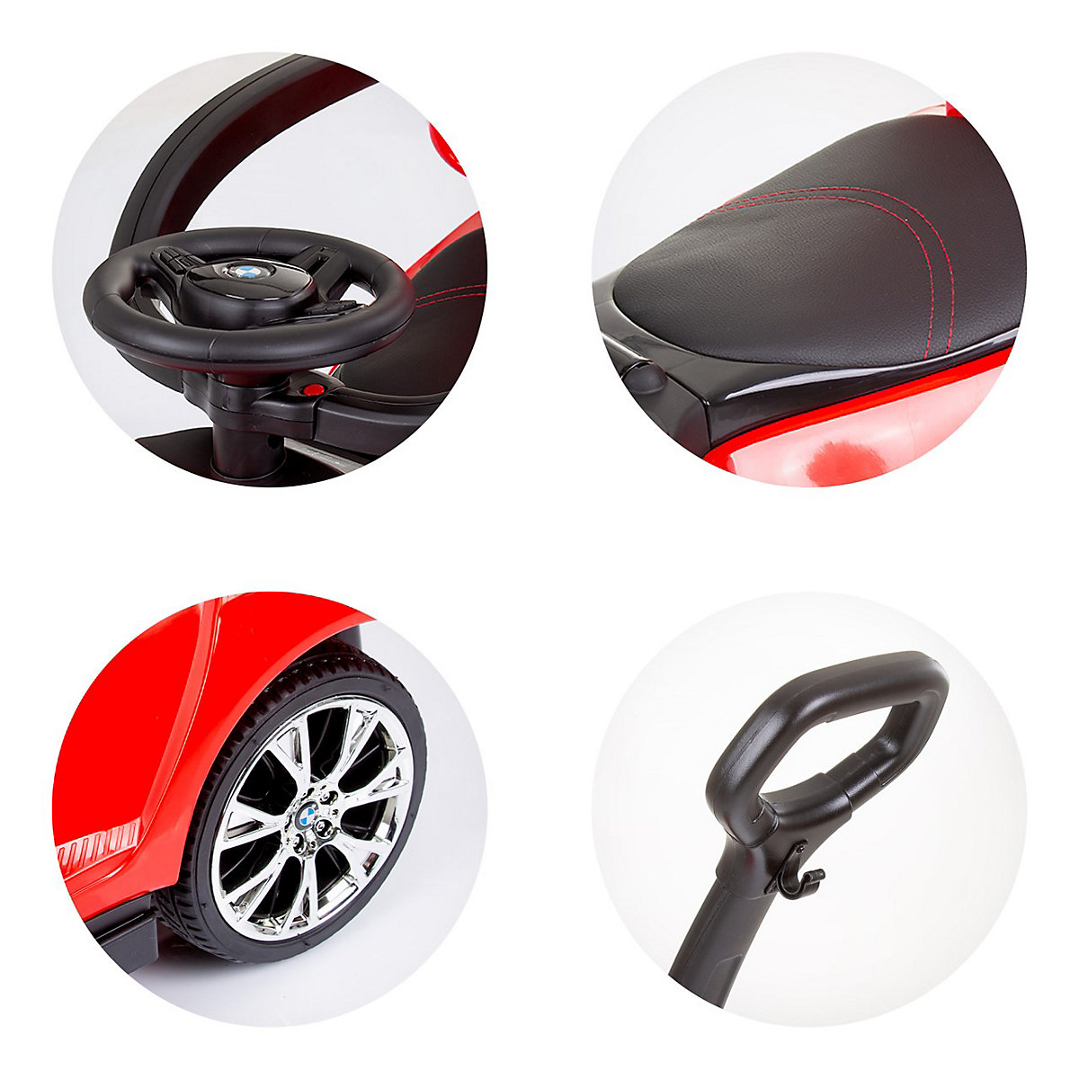 Kinder Rutschauto BMW 2 in 1, lizenziert, Schubstange, Musikfunktion Rutschautos
