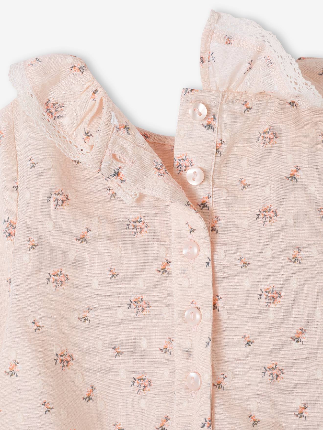 Vertbaudet Langärmeliger Mädchen Baby Overall - hellrosa