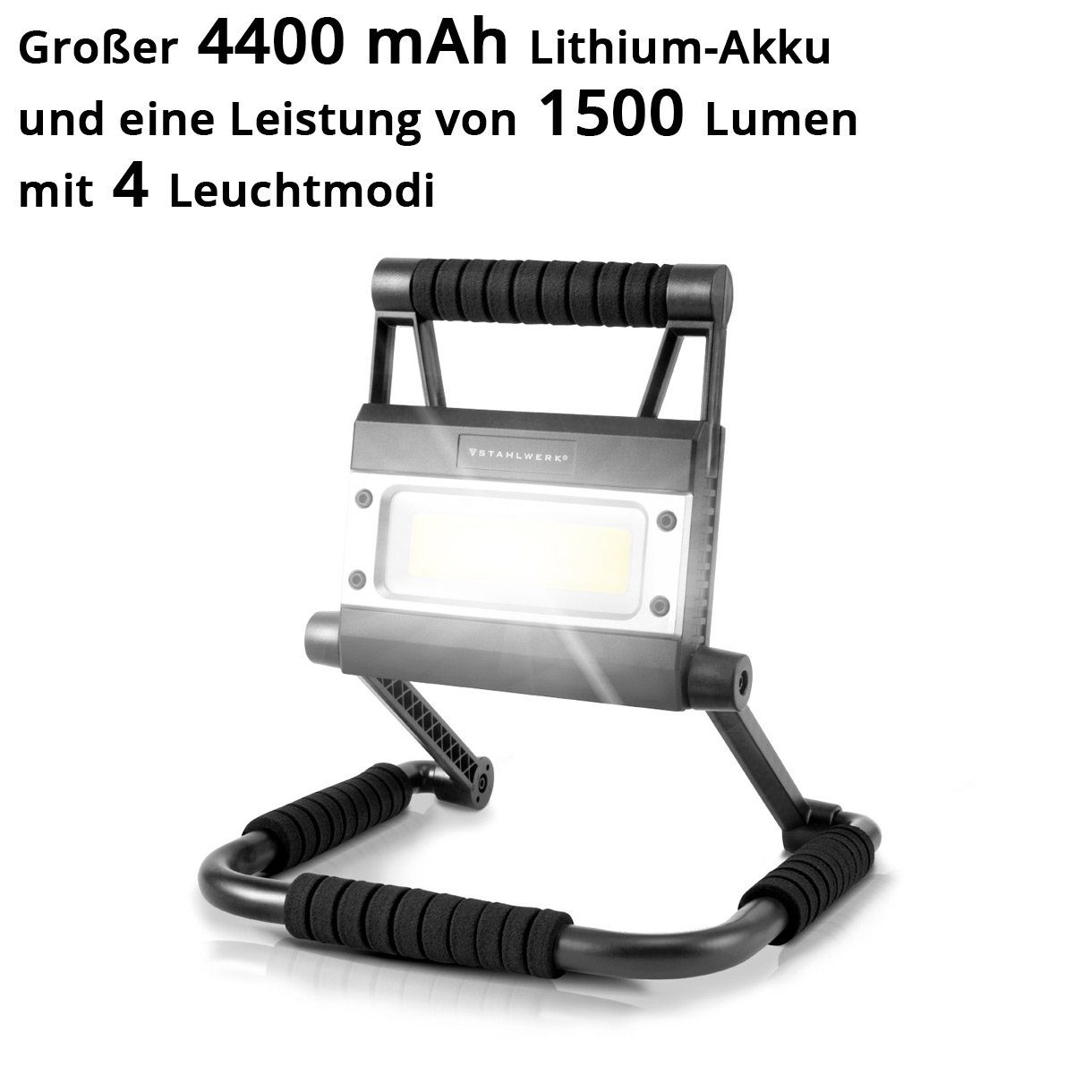 STAHLWERK Baustrahler LED Baustrahler LAL-15 ST mit 15 Watt, 1500 Lumen, Powerbank, LED fest integriert