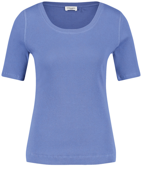 T-Shirt mit Rippstruktur
