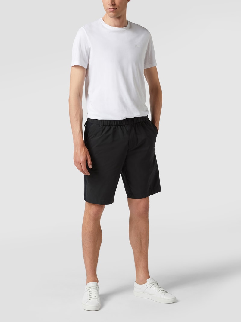 Regular Fit Shorts mit Kontraststreifen Modell 'Liem Comfort' in schwarz