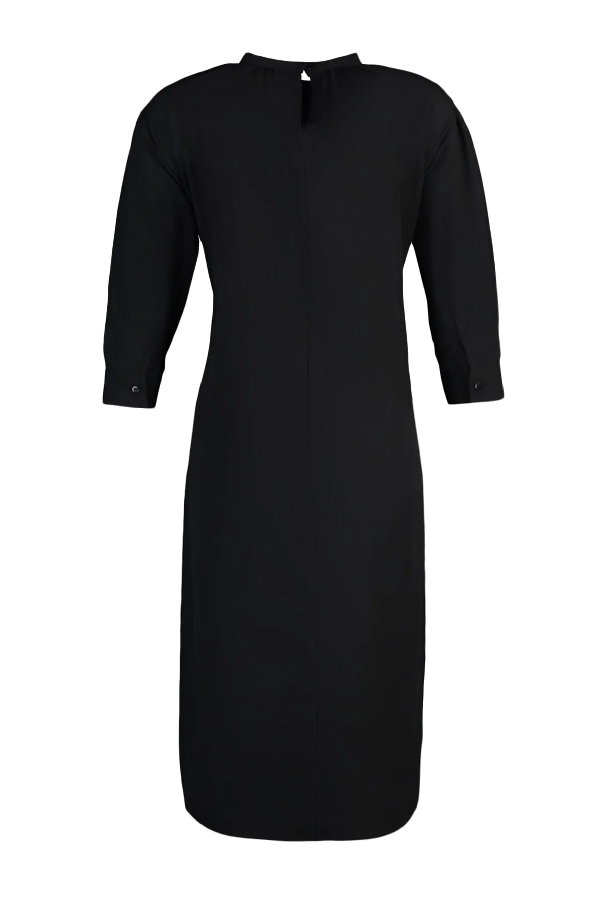 Trendyol Collection  Schwarzes, detailliertes Webkleid mit Raffungen TWOAW23EL00217
