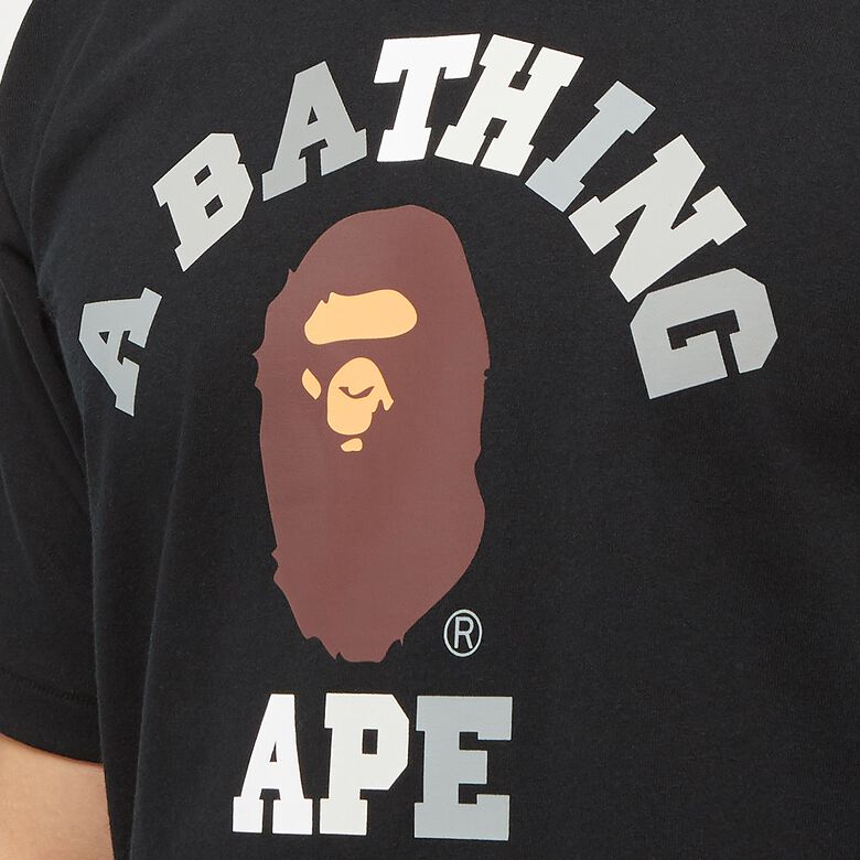 A Bathing Ape Colors College Tee M black x black