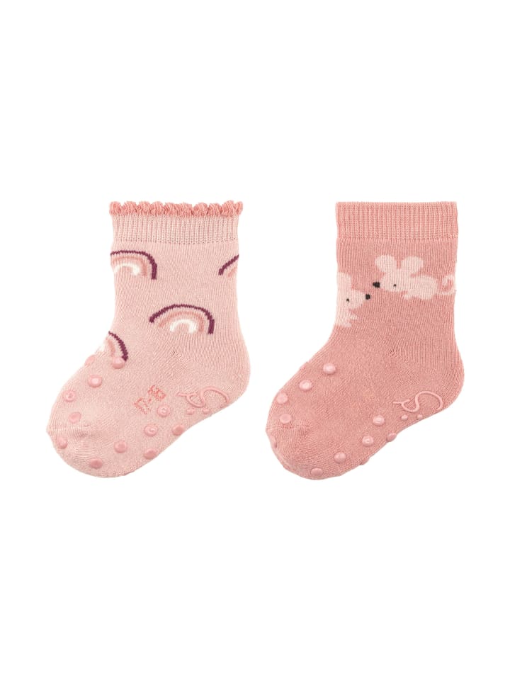 Sterntaler ABS Krabbelsocken 2er-Pack Regenbogen in zartrosa günstig kaufen 16