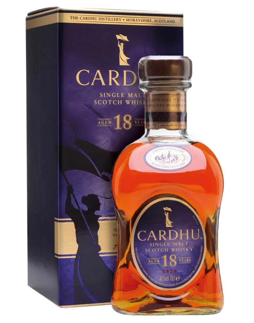 Speyside Single Malt Scotch Whisky Aged 18 Years Cardhu 0,7 ℓ, En Étui