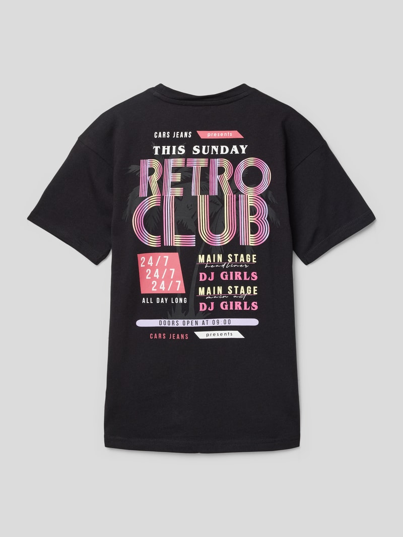 T-Shirt mit Statement-Print Modell 'Beysa' in schwarz